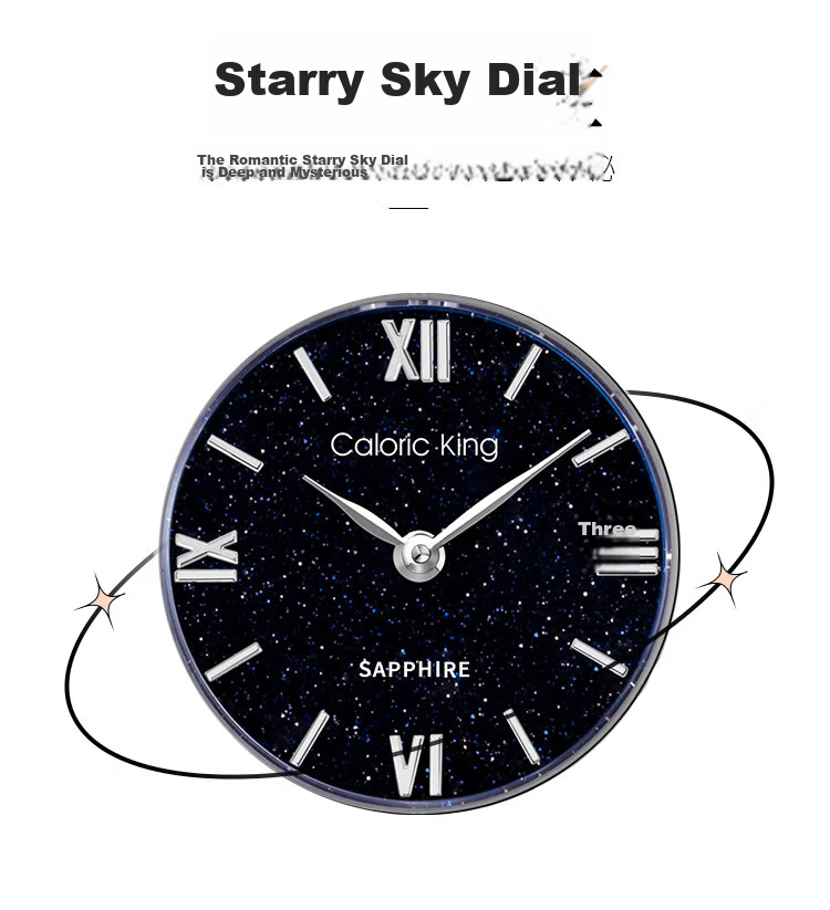 Caloric King Starry Sky Women's Watch High-End Swiss Movement Waterproof Diamond-Studded Quartz Wristwatch for Women 8
