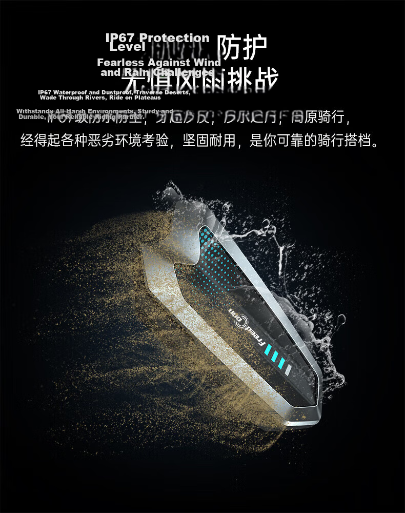 FreedConn Luyi FX PLUS Helmet Bluetooth Headset Motorcycle Intercom MESH One-Key Connection AI Noise Reduction 10
