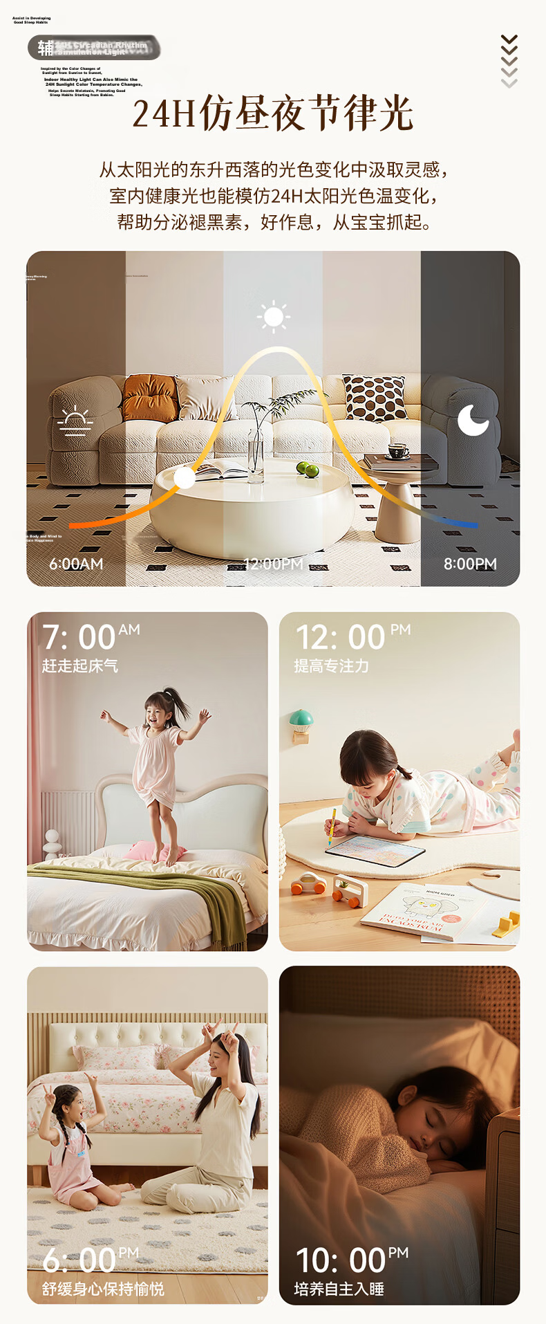 NVC Future Light Full Spectrum Eye Protection Ceiling Lamp Ra98 Smart Control Bedroom Light 60W Round White 10