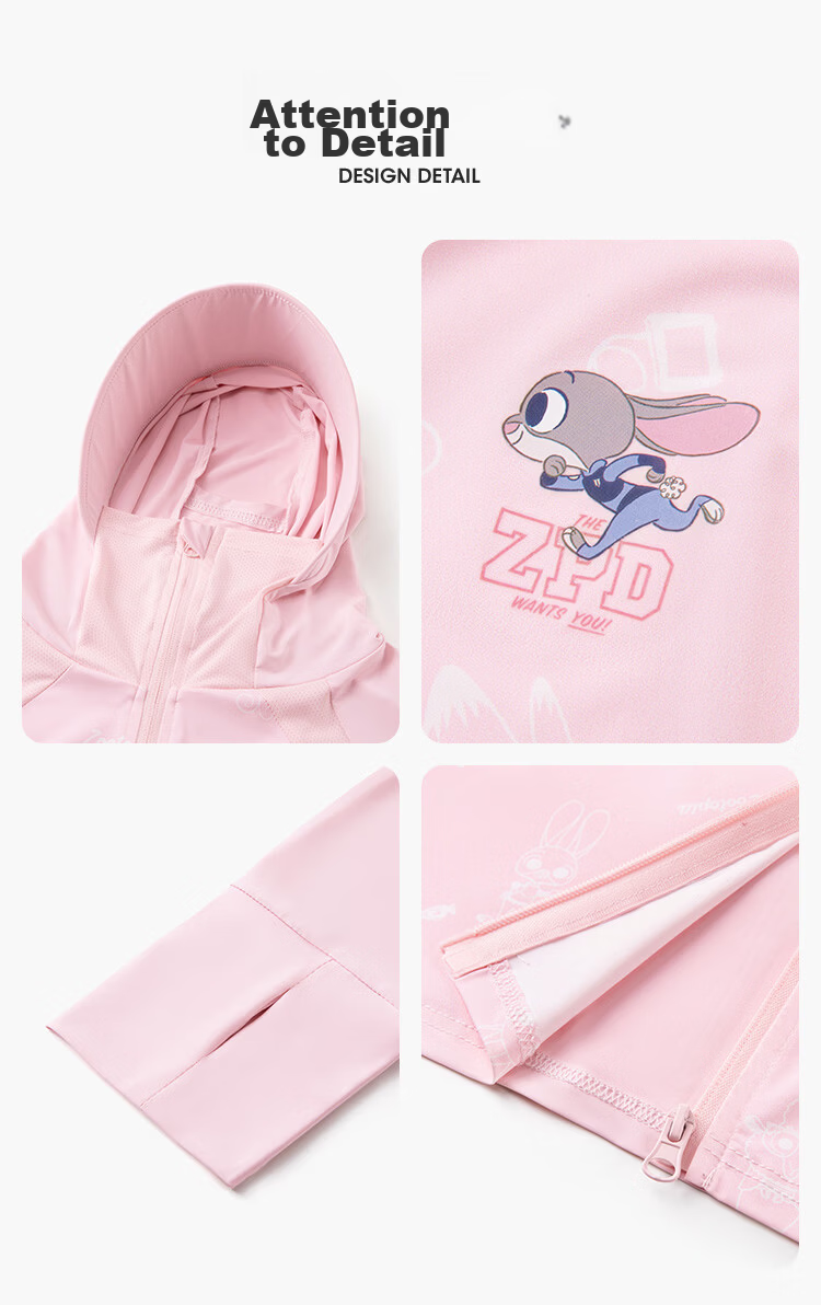 Disney Zootopia Ice Silk UPF50+ Sun Protection Jacket Summer Girls 2026 New Cool Sunproof Coat Purple 150 21