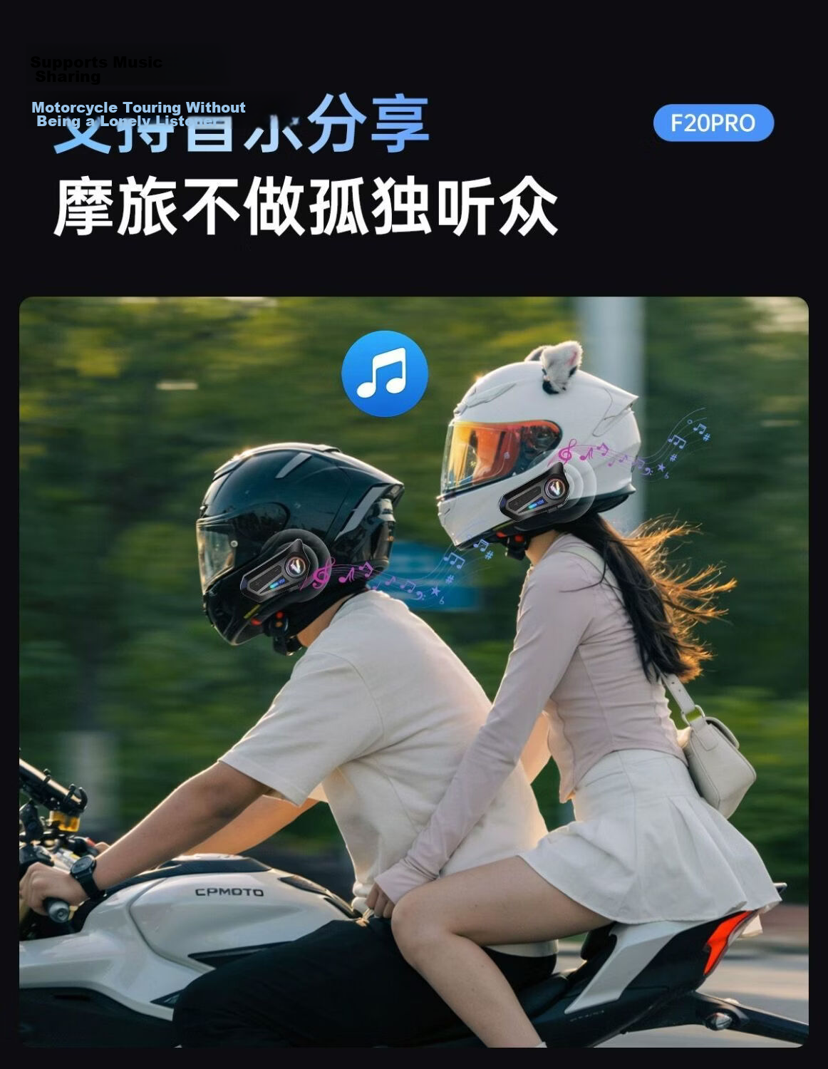 PROVGV Motorcycle Helmet Bluetooth Headset Full Helmet Waterproof Delivery Riding Earphones V20 Soft Mic (Long Battery Life) 7