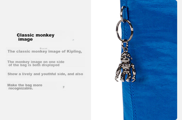 Kipling COLISSA Satin Blue Tote Bag Commuter Laptop Bag Crossbody Birthday Gift 10