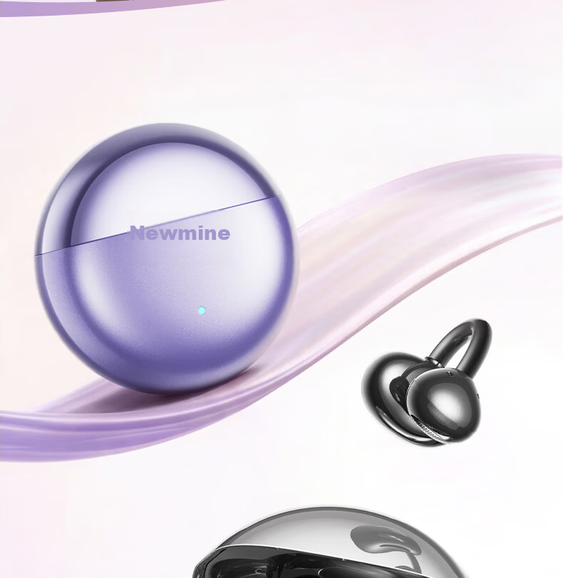 Newmine [Latest 2026 Model | Unaltered Original Sound] Ear-Clip Bluetooth Headphones, Wireless Open-Ear Non-In Running Call Noise-Cancelling Ultra-Long Battery Life for International Travel Translation, Gentle on Ears 5