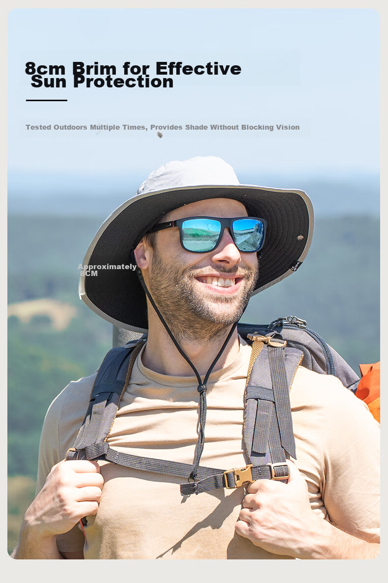 TOPEX Outdoor Sun Protection Hat for Men Large Head Circumference Summer Mountaineering Hiking Fishing Sunshade Water-Repellent Hat 6