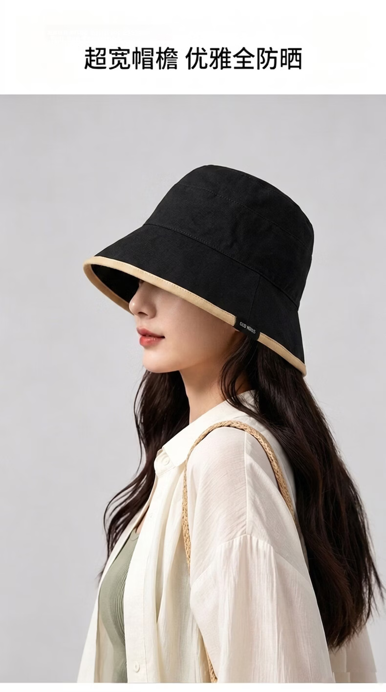 YUYULA Women's Summer Sunshade Hat Outdoor UV Protection Wide Brim Reversible Face-Slimming Bucket Hat 3