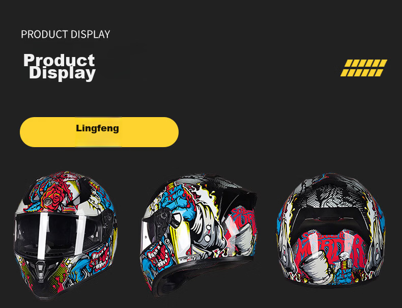 TORC Motorcycle Helmet Four Seasons Full Face Dual Lens Motorbike Large Spoiler 3C Certified Unisex T128 White 11
