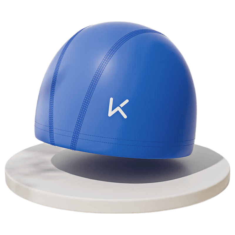 Keep Swimming Cap for Men And Women, PU Coated Waterproof Comfortable Non-Binding Adult Long Hair Ear Protection Large Size Swim Cap Blue