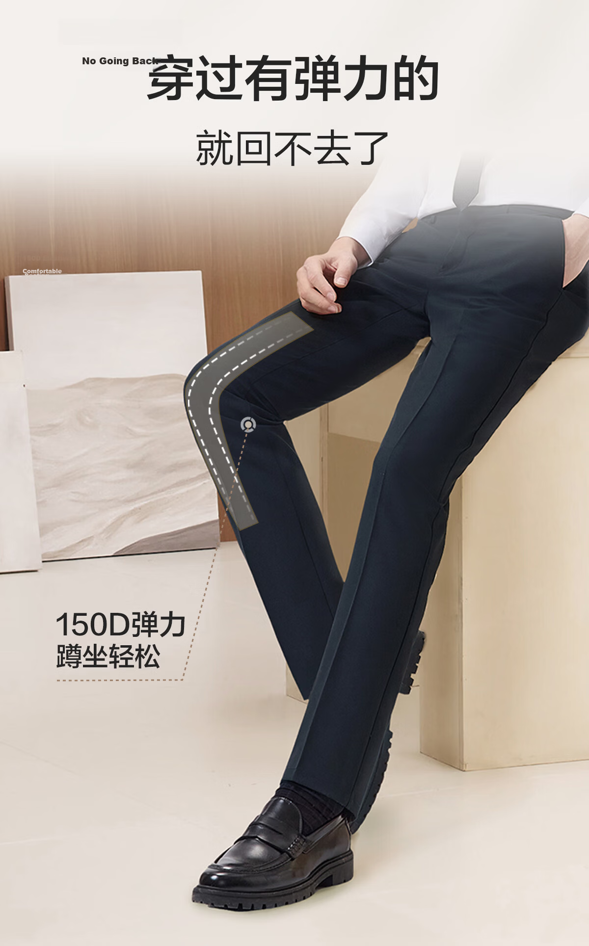 Hodo Wrinkle-Resistant Non-Iron Men's Business Formal Straight-Leg Dress Pants 8