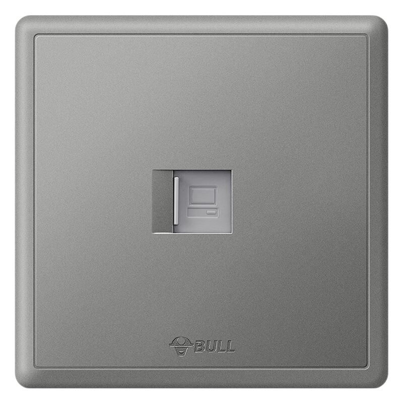 BULL Switch Socket G36 Series Single Computer Cable Type Cat6 Socket G36T102A, Space Gray, Concealed Installatio