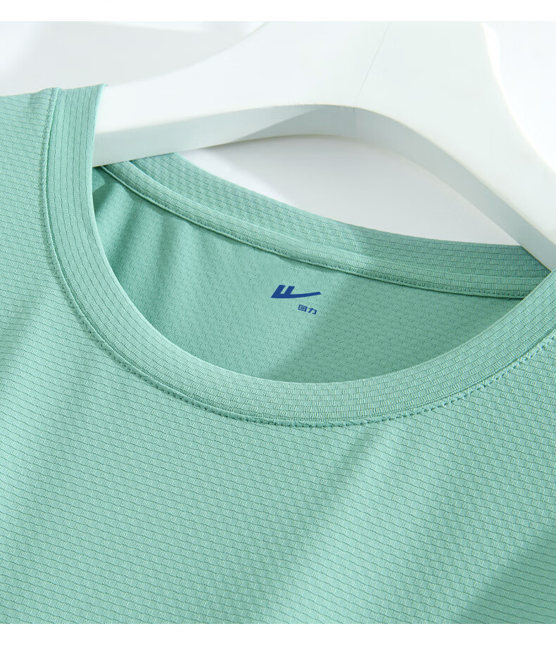 Warrior Ice Silk Short Sleeve Men's Summer Running Sports Quick-Dry T-Shirt Loose Breathable Plus Size Half Sleeve Water Green L 23