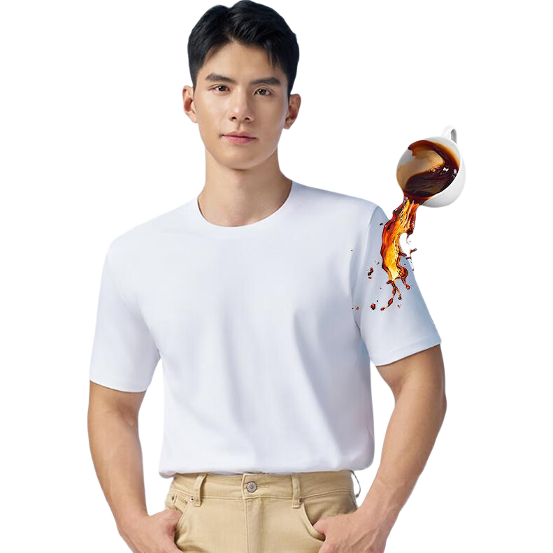 Langsha 25th Anniversary New Arrival [Ren Jialun Celebrity Endorsed Quality] White Heavyweight Pure Cotton Short Sleeve T-Shirt for Men and Women