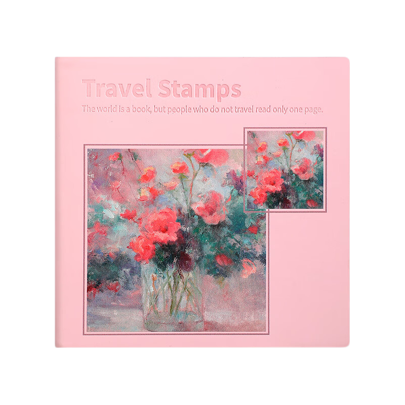 Jiaranheng Square Stamp Book, Travel Check-In Book, Museum Portable Stamp Book, Stamp Collection Album, High-Quality Blank Journal, Beijing Forbidden City Scenic Spot Check-In Stamp Book, Commemorative Book, Pink