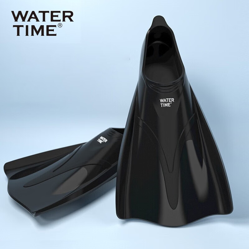 WATERTIME / Shuichuan Swimming Flippers Training Short Flippers Snorkeling Freestyle Adult Children Professional Swimming Equipment Black XS
