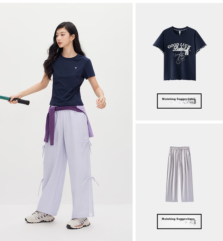 Semir Women's Short Sleeve T-Shirt Summer Moisture-Wicking Quick-Dry Sun Protection Stitching Contrast Thread 2026 Petite Sports Style 109326100045 6