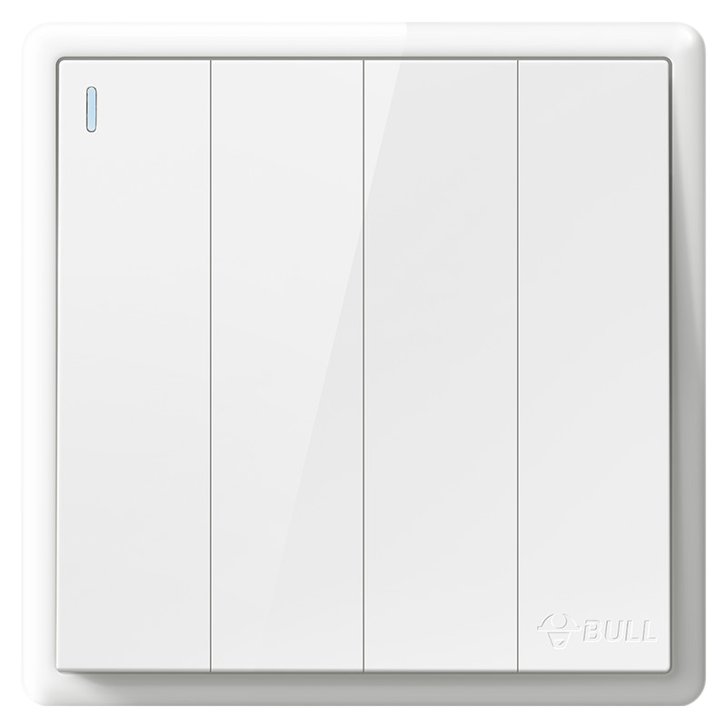BULL Switch Socket G36 Series, Four-Gang Single-Control Switch G36K411, White, Concealed Installatio