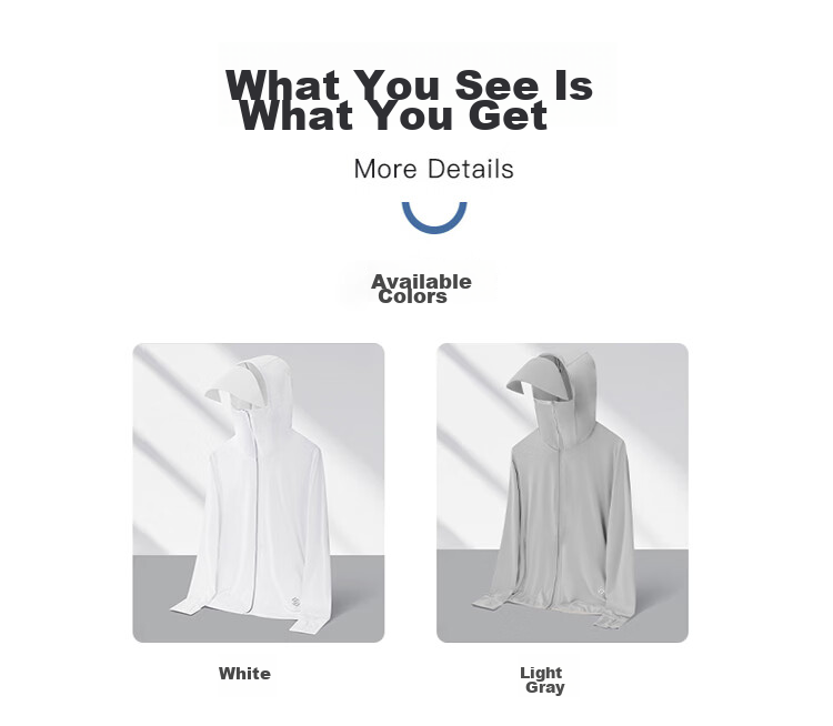 MULINSEN Men's Lightweight Summer Sun Protection Jacket with Hood, Detachable Brim, Quick-Dry Breathable Skin Jacket, Light Gray, M 12