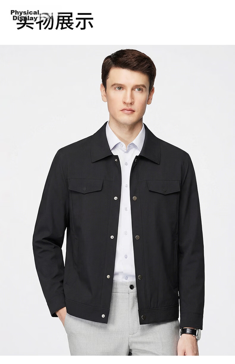 Shanshan [UPF50+] Sun Protection Anti-Wrinkle Men's Spring Business Polo Collar Executive Casual Work Jacket 8