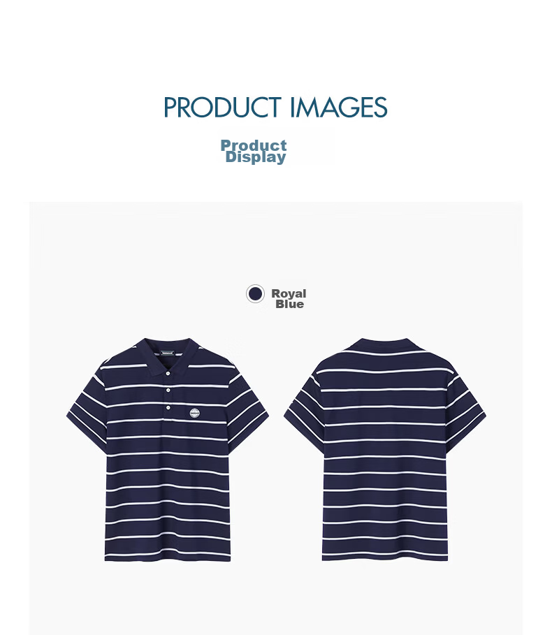 Texwood Standard Fit Men's Summer Striped Classic Short Sleeve Polo Shirt Blue M 6