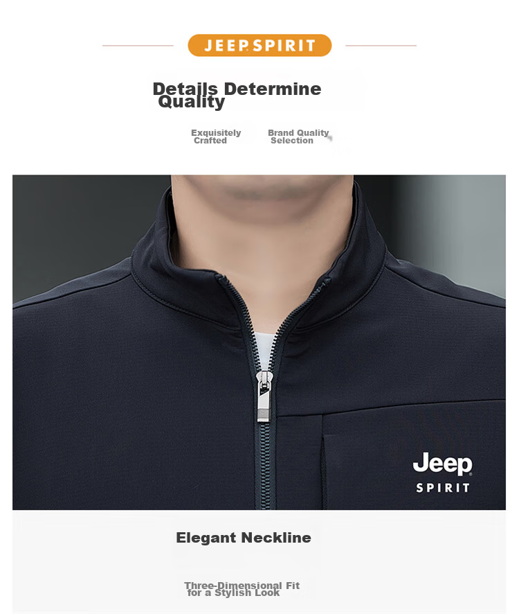 JEEP SPIRIT Men's Softshell Jacket Autumn Winter Men's Workwear Casual Trendy Loose Outerwear 7