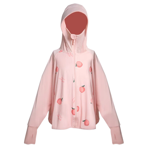Moremerry Children's Sun Protection Clothing, Boys And Girls Sun Protection Garment, Summer Ice Silk Cool-Feeling Baby Sun Protection Jacket Shawl, Peach Color, Size M