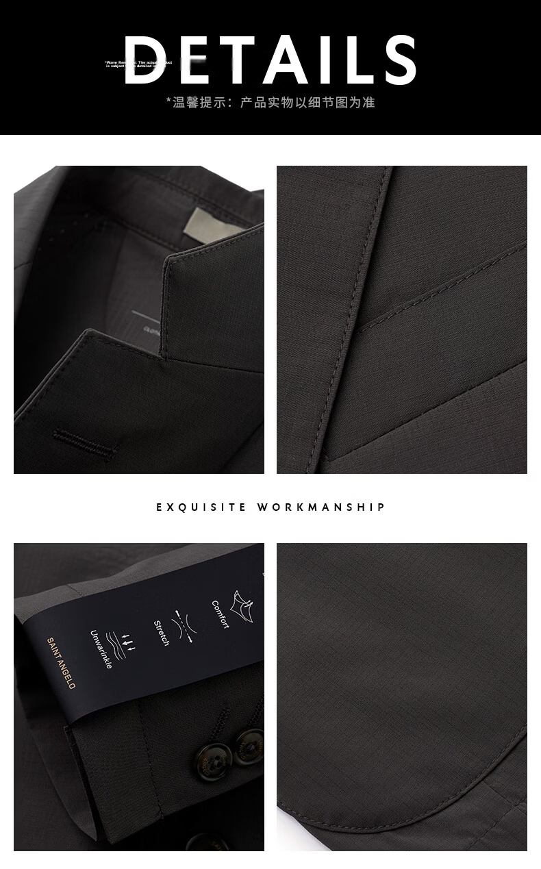 Baoxiniao Business Casual Men's Suit Jacket Sports Blazer ESU251702U111 Dark Brown Size 48 16