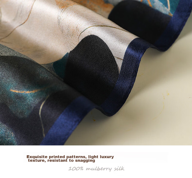 Hangsilu Silk Scarf for Women, Square Silk Scarf, Mulberry Silk, Chinese Style, Outer Wear, Birthday Gift, Mid-Autumn Festival Gift for Mom, Best Friend, Elders 11