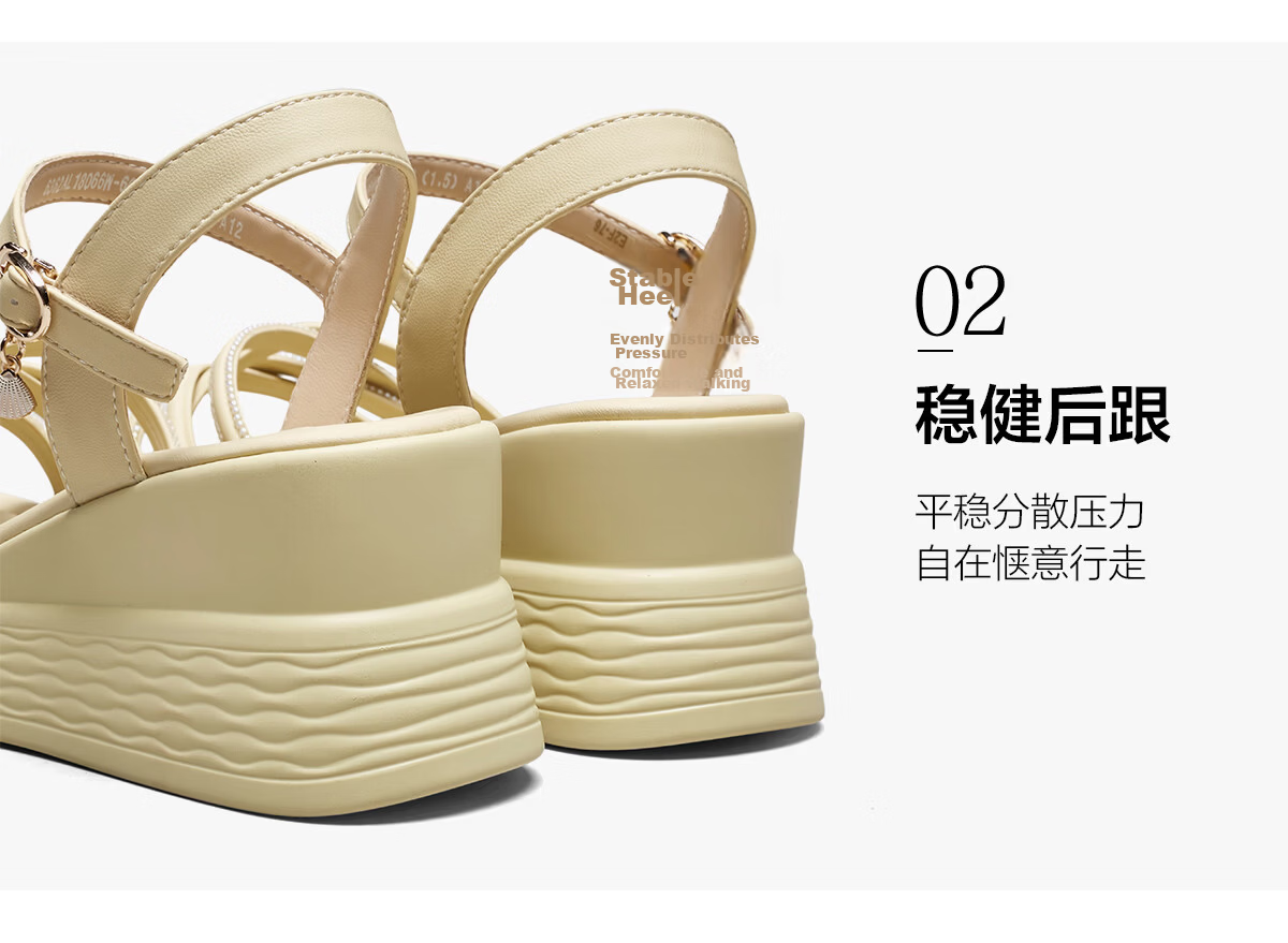 Eierkang Women's Sandals Open Toe Wedge High Heel Soft Sole Thick Bottom Beach Sandals 18066W Yellow Size 36 8