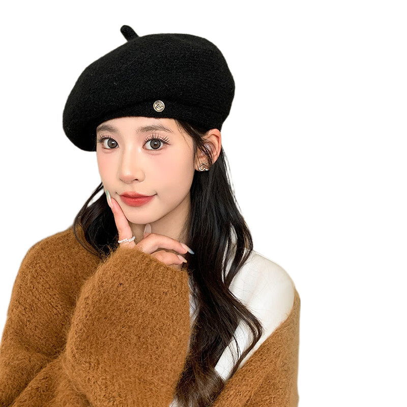 XUEXIMAN Women's Beret Autumn Winter Versatile Warm Slim Face Octagonal British Retro Newsboy Painter Hat