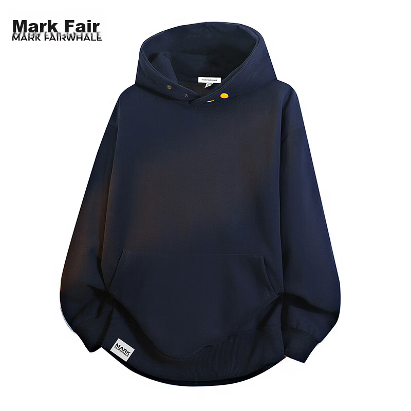 MARK FAIRWHALE Unisex Hoodie Spring Autumn American Streetwear Jacket Men's Top Couple Outfit Navy Blue XL