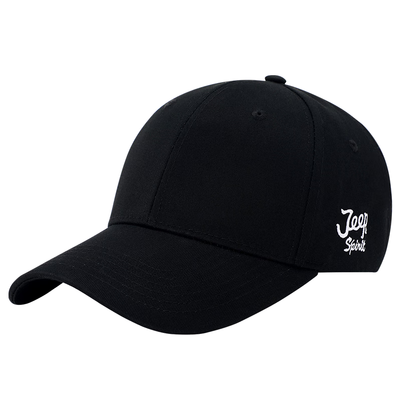 JEEP Men's Fashion Korean Style Baseball Cap Simple Trendy Duckbill Hat Unisex Couple Four Seasons Hat A0084 Black