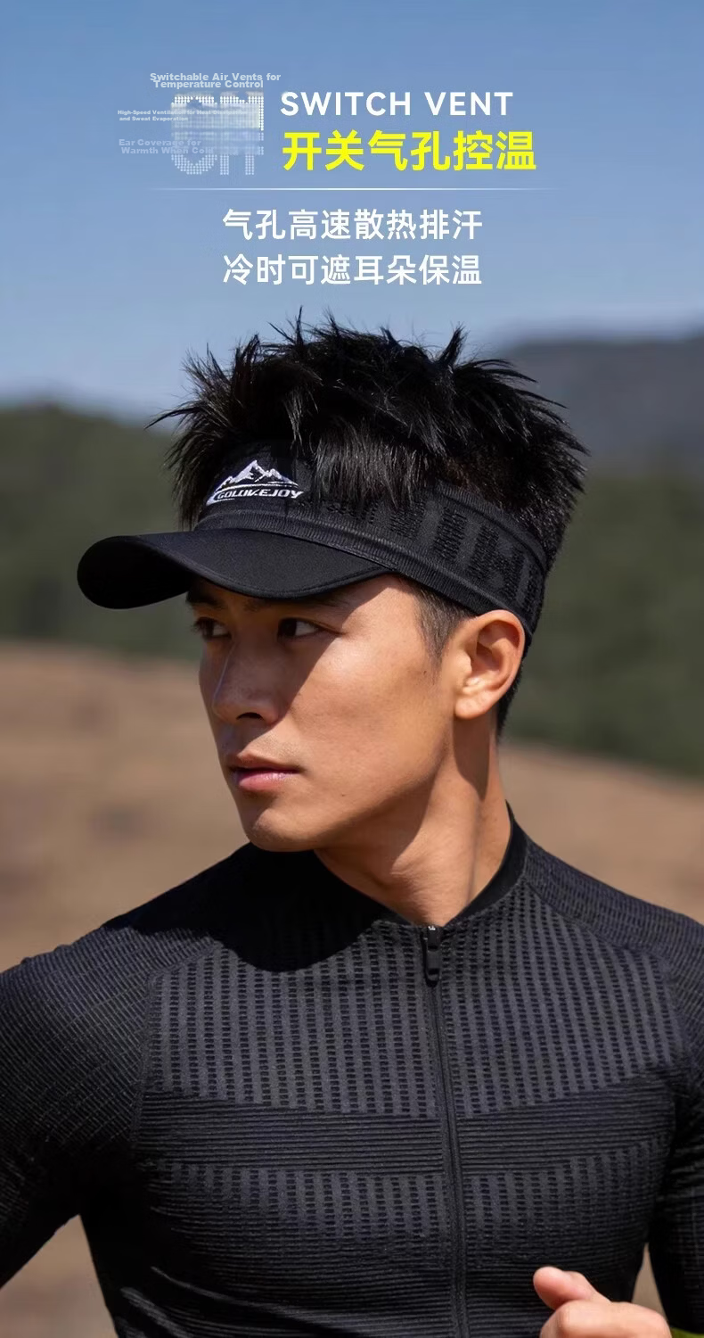 GOLOVEJOY Lightweight Breathable Sweat-Absorbing Outdoor Running Sun Hat Cap for Men and Women, Black 8
