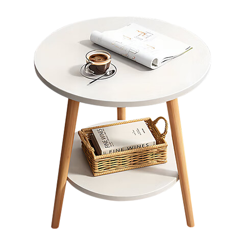 Quanpinwu Small Round Table Coffee Table for Home Living Room, Simple Sofa Side Table, Nordic Bedroom Bedside Table, Mini Balcony Small Table