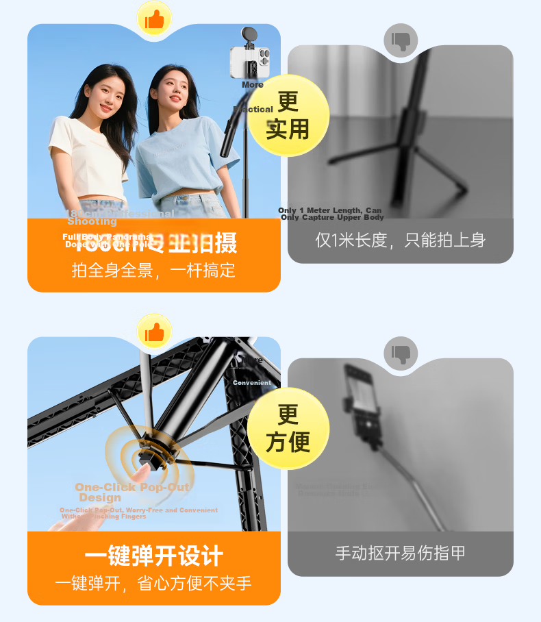 Zhiguozhe [Hot Sale 300K+] 360° Rotating Anti-Shake Selfie Stick with Automatic AI Tracking Gimbal Phone Stand Floor-Standing Live Streaming Smart Face Tracking Stabilizer All-in-One 5