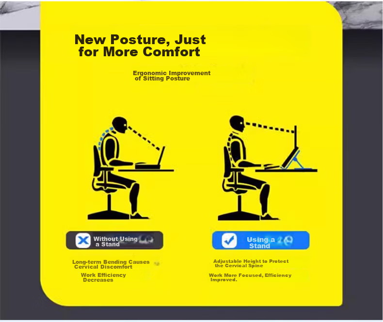 Youhuoda Foldable Adjustable Laptop Stand Aluminum Alloy Cooling Holder Portable Vertical Laptop Stand 3