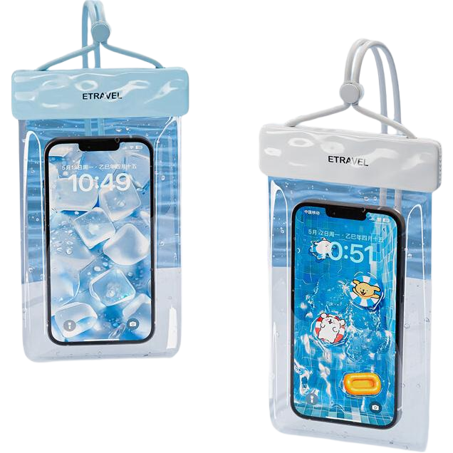 Etravel Waterproof Phone Pouch IPX8 Touchscreen Compatible Waterproof Case with Lanyard for Delivery, Swimming, Rafting, and Rain Protection