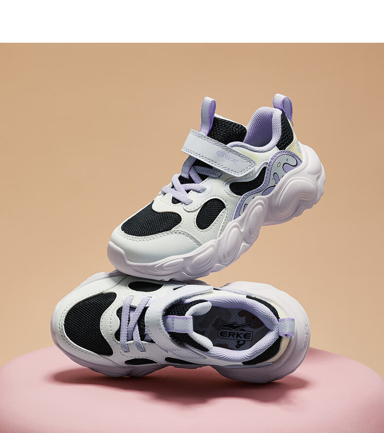 ERKE Kids Boys Casual Shoes Lightweight Breathable Toddler Sports Shoes Microcrystal White/Atlantic Blue/Washing Blue Size 26 29