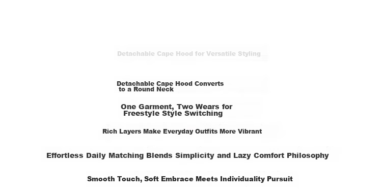 Demana Detachable Cape Hood Autumn Urban Casual Air Layer Crewneck Sweatshirt Dress Loose Slimming Women's Dress 6