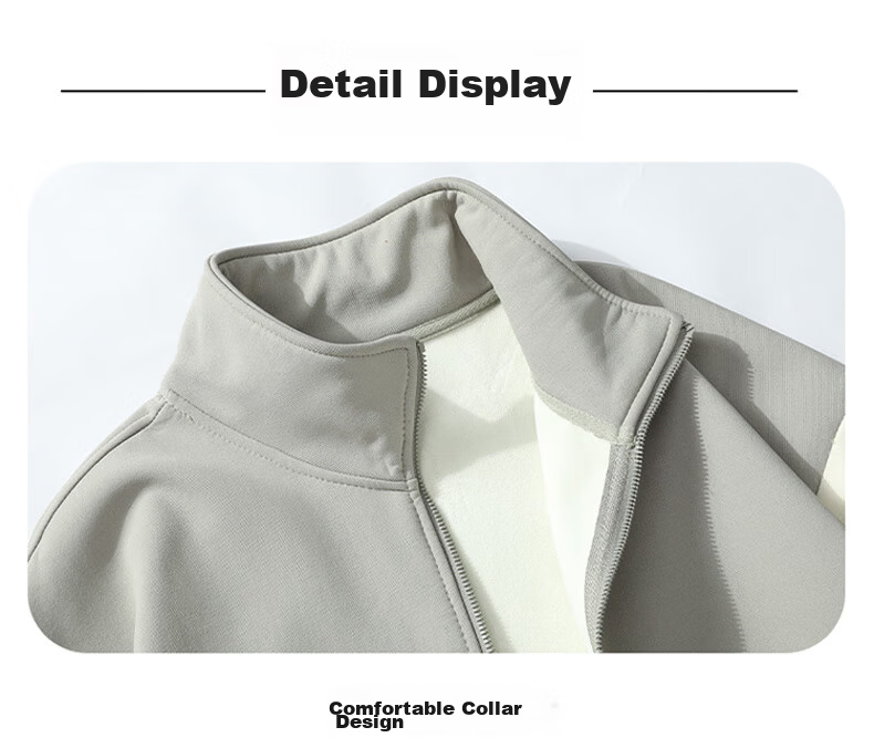 PLAYBOY Men's Casual Loose Outdoor Sports Running Two-Piece Set, Stand-Up Collar Long-Sleeve Menswear, Apricot Color, XL 24
