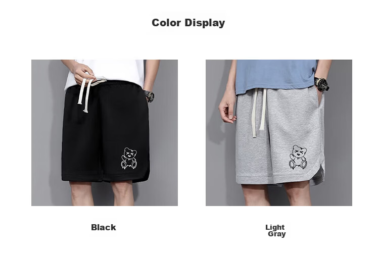 Cotton Casual Men's Summer Shorts Loose Fit Plus Size Five-Point Pants Gray 67; M 12