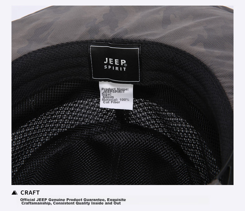 JEEP Men's Lightweight Breathable Summer Sun Hat Unisex Casual Outdoor Sports Cycling Sun Protection Bucket Hat 12