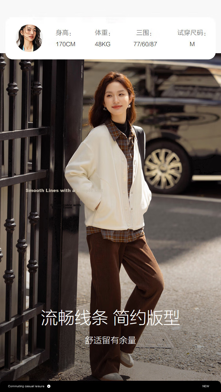 Dme Women's Winter Warm 460G Double-Sided Fleece V-Neck Loose Drawstring Trim Snap Button Coat 8