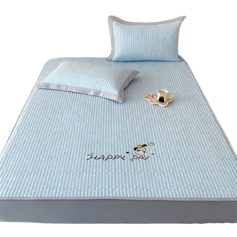 MUJI Class A Summer Cooling Ice Silk Fitted Sheet Three-Piece Set Mattress Cover Full Wrap Fitted Sheet 180*200cm