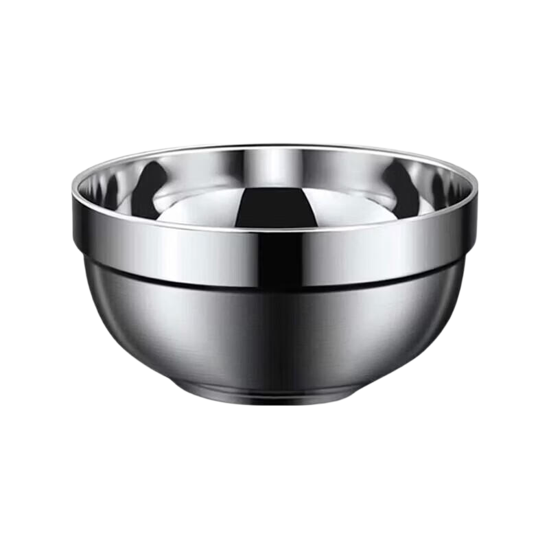 Congge 304 Stainless Steel Double-Layer Insulated Anti-Scald Bowl Platinum Bowl 12cm School Canteen Special Jingcang