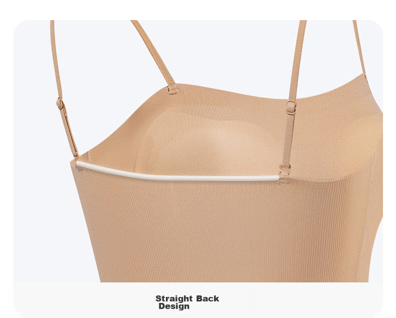 Borui Ice Silk Seamless Cooling Integrated Camisole Bra with Padded Cups Women's Summer Back Beauty Base Top 16