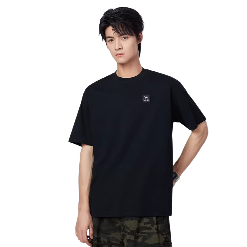 CAMEL Outdoor T-Shirt 26 Spring Summer Unisex Three-Protection Cotton Breathable Stretch Oil-Resistant Water-Repellent Top A36BAXN091