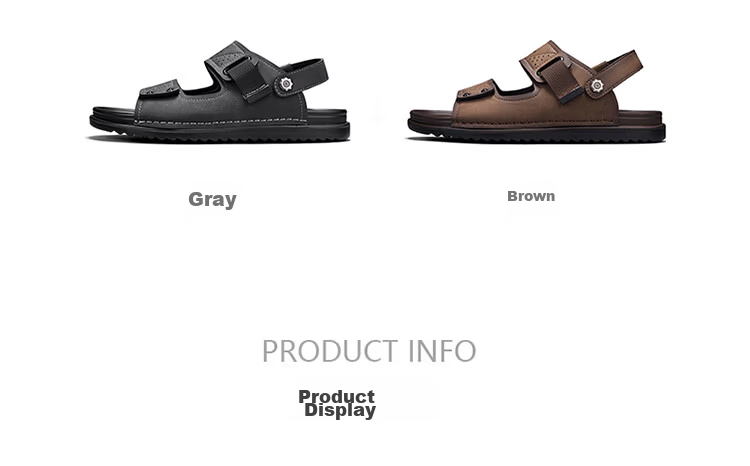 Bull Family Men's Leather Sandals Summer New Breathable Casual Comfortable Durable Beach Shoes Versatile Lightweight Two-Way Wear 12