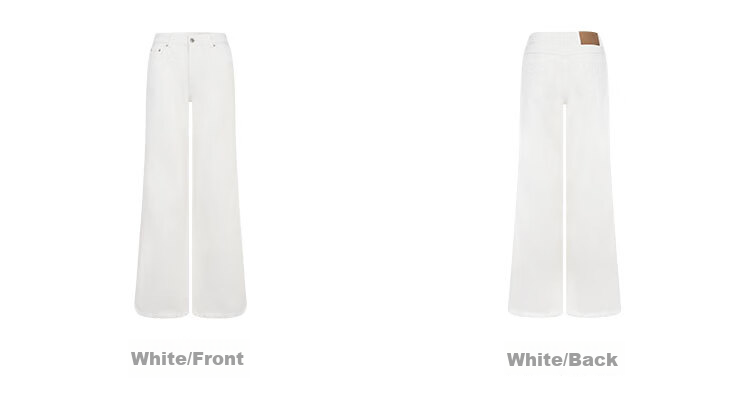 ANN ANDELMAN Urban Nomad Basic White Denim Cotton Raw Hem Straight Wide Leg Pants White S 10