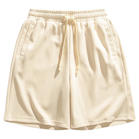 GENIOLAMODE Men's Shorts, Summer Style, Heavy 300G, Casual Draping Loose Fit, Athletic Straight-Leg Five-Point Pants for Young Me