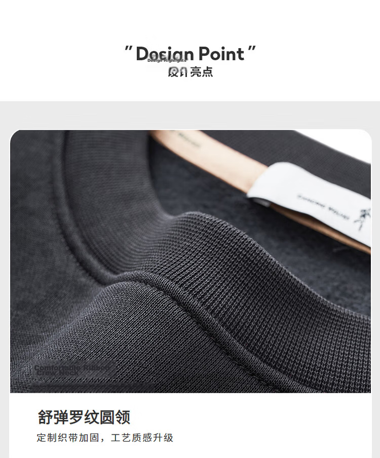 DANCING WOLVES Fleece-Lined Heat-Retaining & Antibacterial National Trend Print Versatile Crew Neck Sweatshirt for Men 015 Dark Gray XL 10