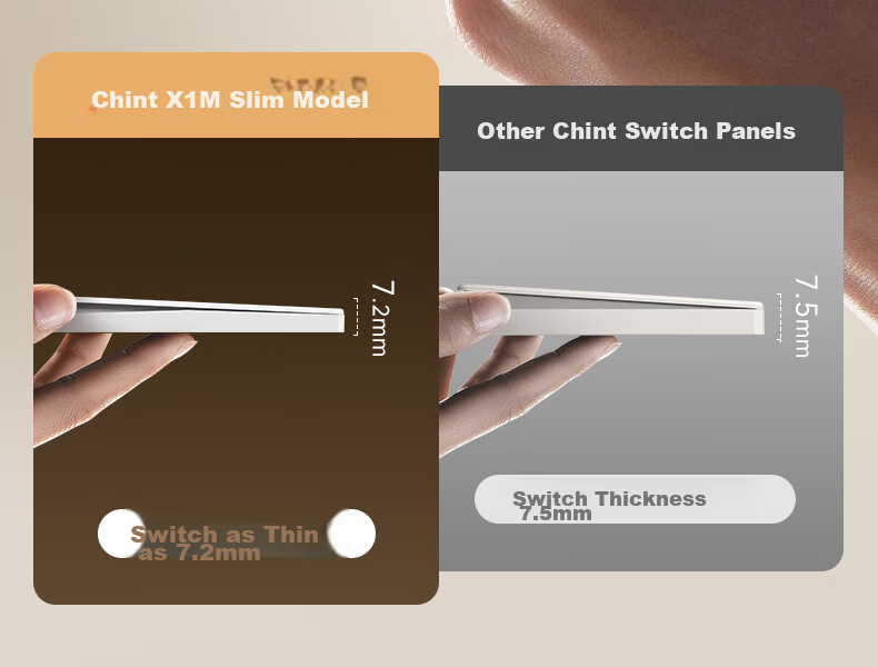 CHNT Switch Socket No-Paint Cream Style Large Panel Socket Faceplate Concealed X1M One-Gang Single-Control Five-Hole 19